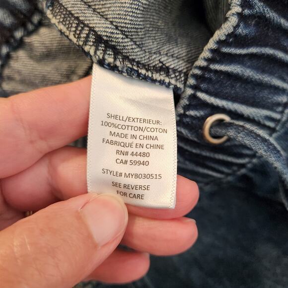 TINSELTOWN Blue Dark Wash Hi-Rise Drawstring Denim Pull On Pant Junior L NEW - Picture 5 of 12